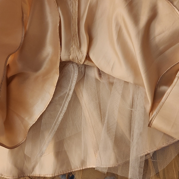 Formal dress color light gold with lace top/ designer Cindy USA, size XS - Picture 12 of 16